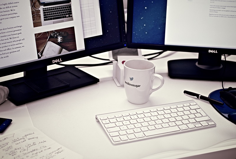 Two computer monitors